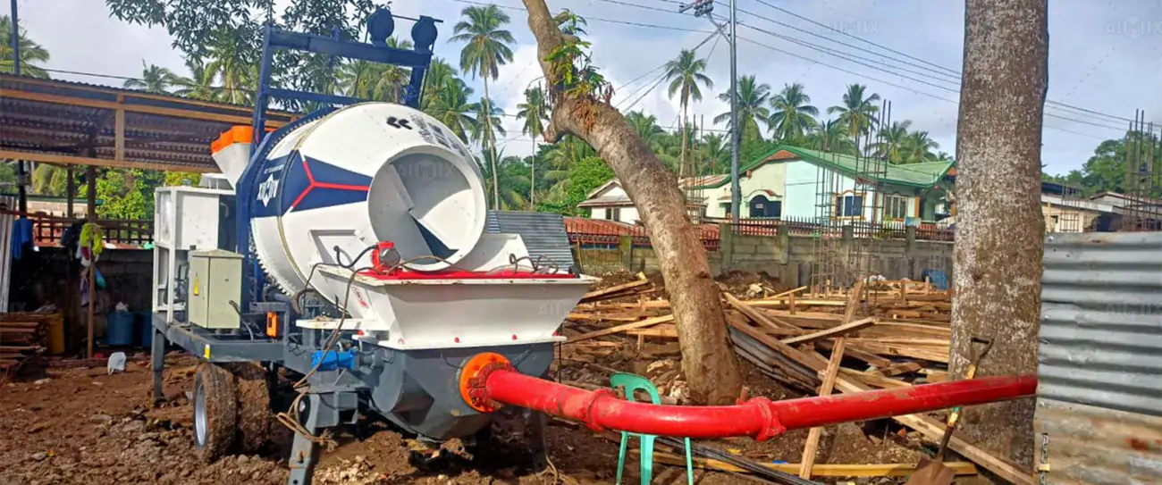Drum Mixer Concrete Pump for the Philippines from Aimix Concrete Pump Manufacturer