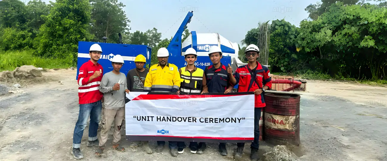 Road Construction Mixer Concrete Pump Indonesia