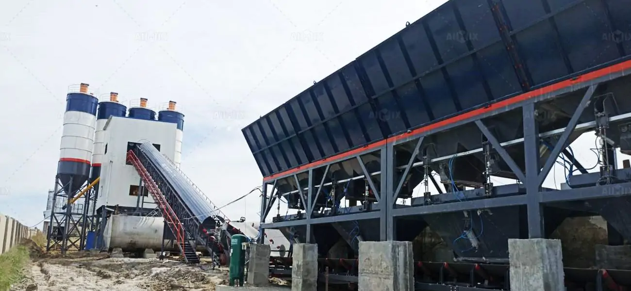 AJ180 concrete plant China in Kazakshtan
