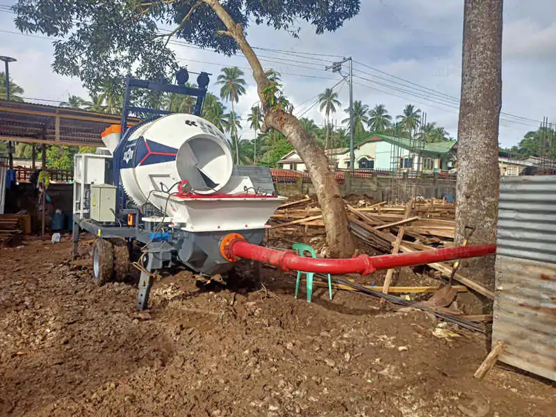 Concrete Mixer Pump with Reasonable Price at Construction Site