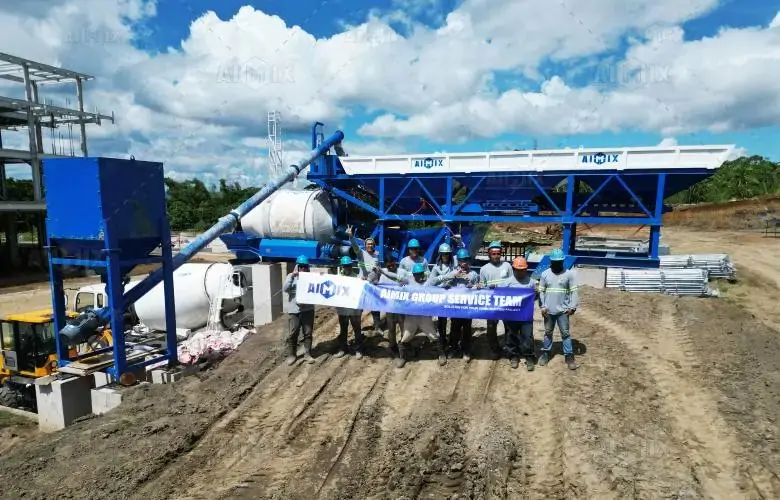 drum type compact batching plant solution