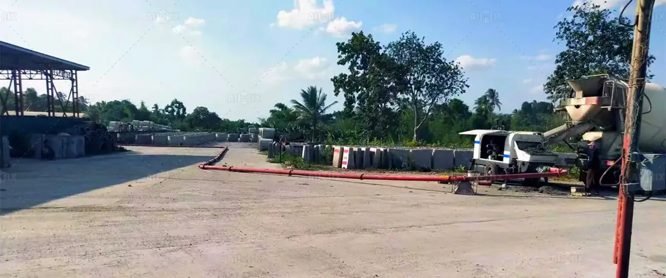 2022.6 stationary concrete pump in the philippines for factory expansion