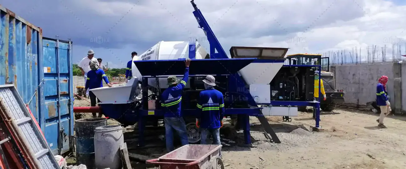 2024.6 concrete mixer pump Philippines for warehouse construction