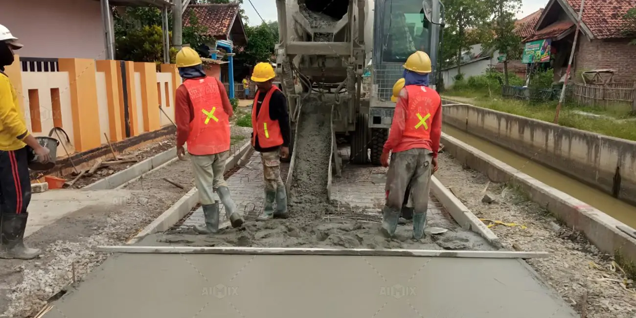 concrete mixer Jamaica in Saint Elizabeth Parish paving road