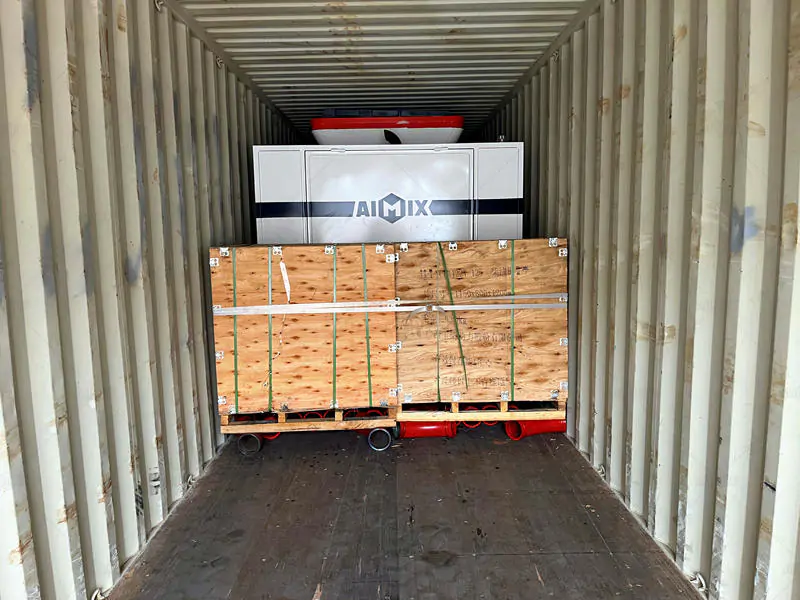diesel engines in wooden boxes in container