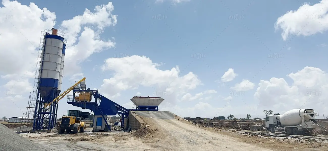 AJY60 mobile batching mixing plant for Ethiopia