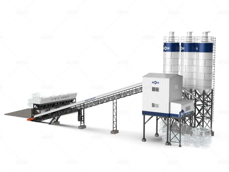 belt-type concrete mixing plant
